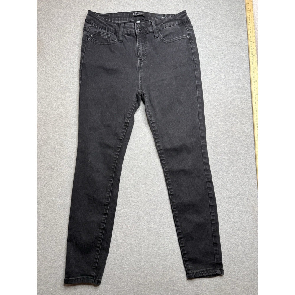 Judy Blue Jeans Womens 11/30 skinny Fit Black Wash Distressed Stretch Denim